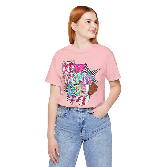 BELLA CANVAS - Baseball Mom Tee – 'Game Day' Colorful Pop Art Soft Cotton T-Shirt