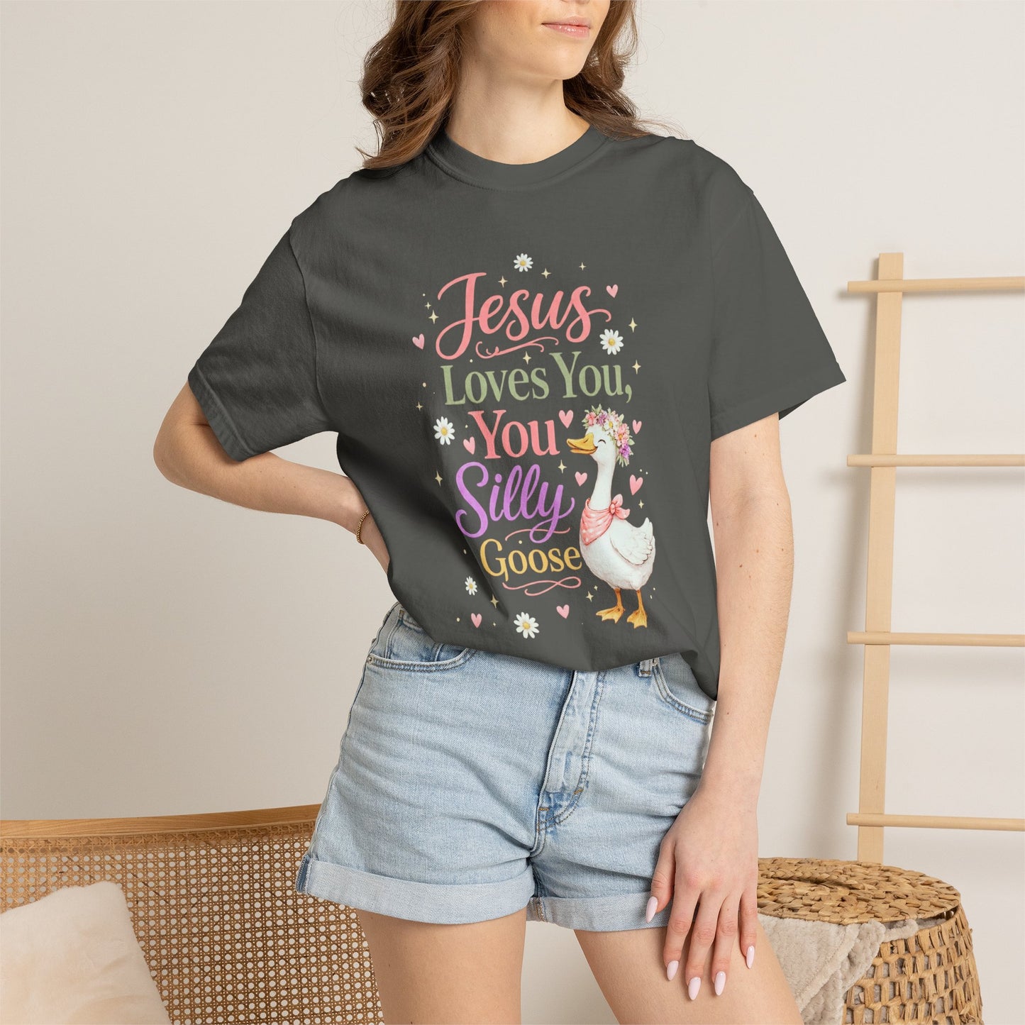 COMFORT COLORS - Jesus Loves You Silly Goose T-Shirt — Cute Christian Graphic Tee