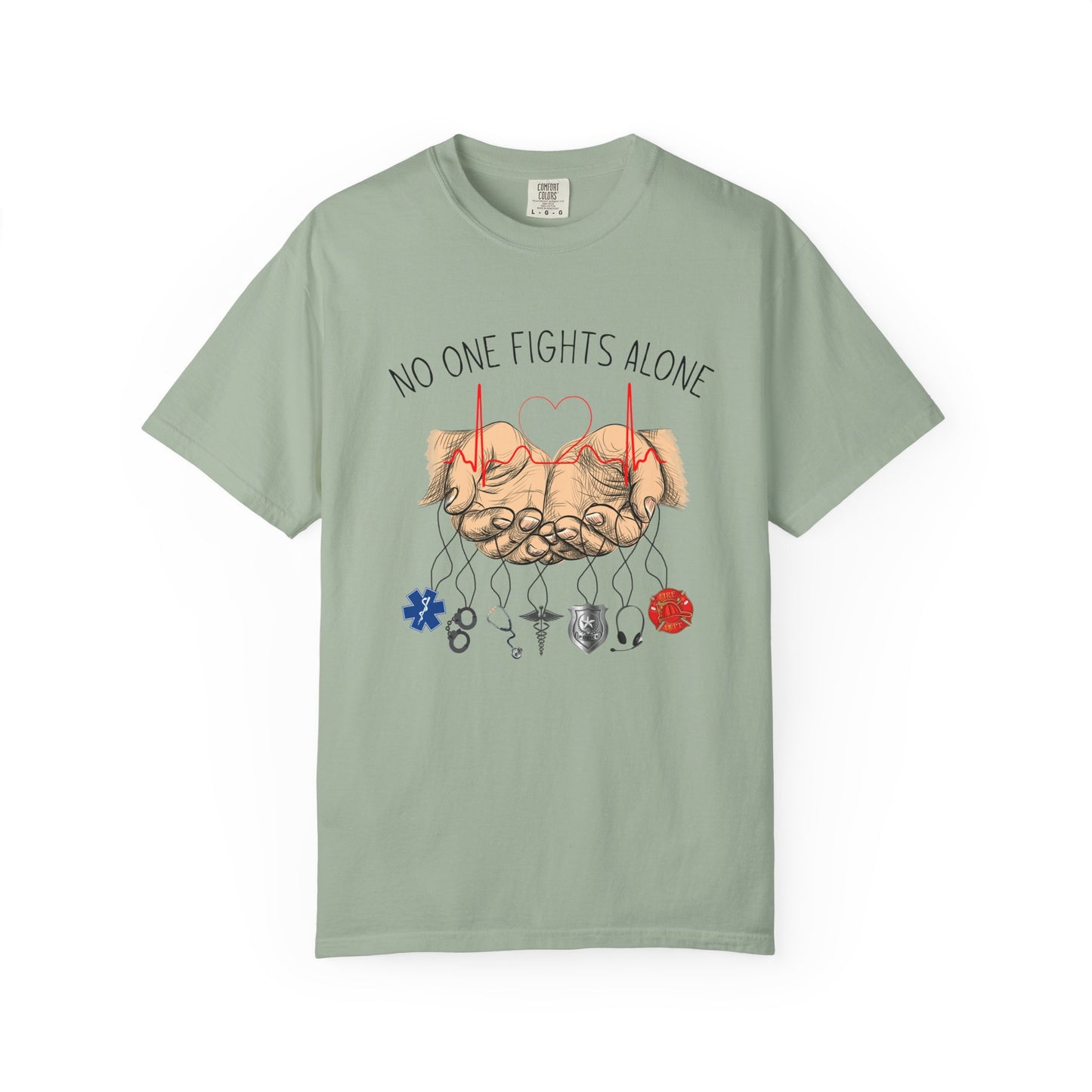 COMFORT COLORS - No One Fights Alone T-Shirt — Supportive Cancer Awareness Tee