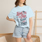 COMFORT COLORS - Land of the Free Because of the Brave T-Shirt — Patriotic Statue of Liberty Graphic Tee
