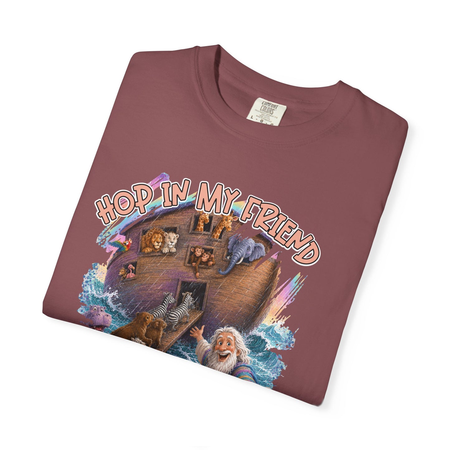 COMFORT COLORS - Noah’s Ark Graphic T-Shirt — "Hope in My Friend, In God’s Will" Faith Tee