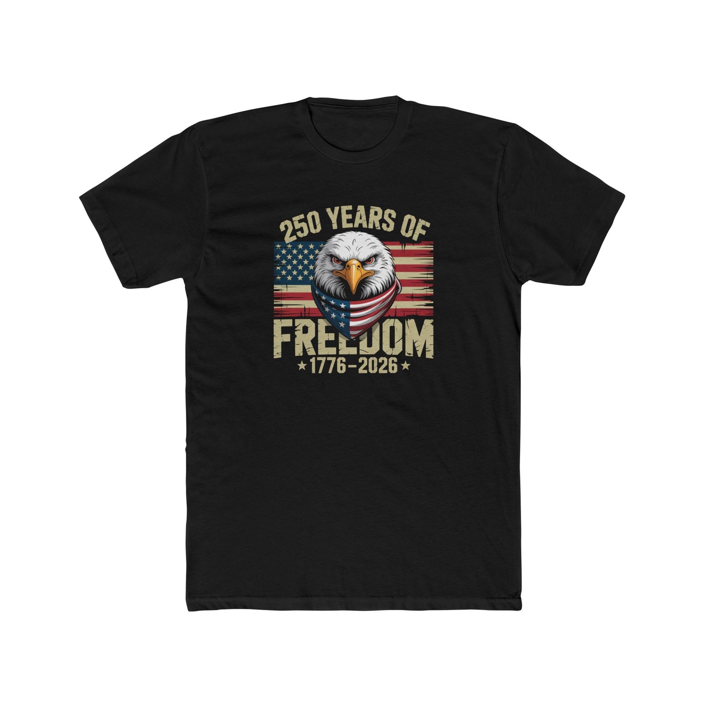GILDAN - 250 Years of Freedom T-Shirt — 1776–2026 American Flag Eagle Patriotic Tee