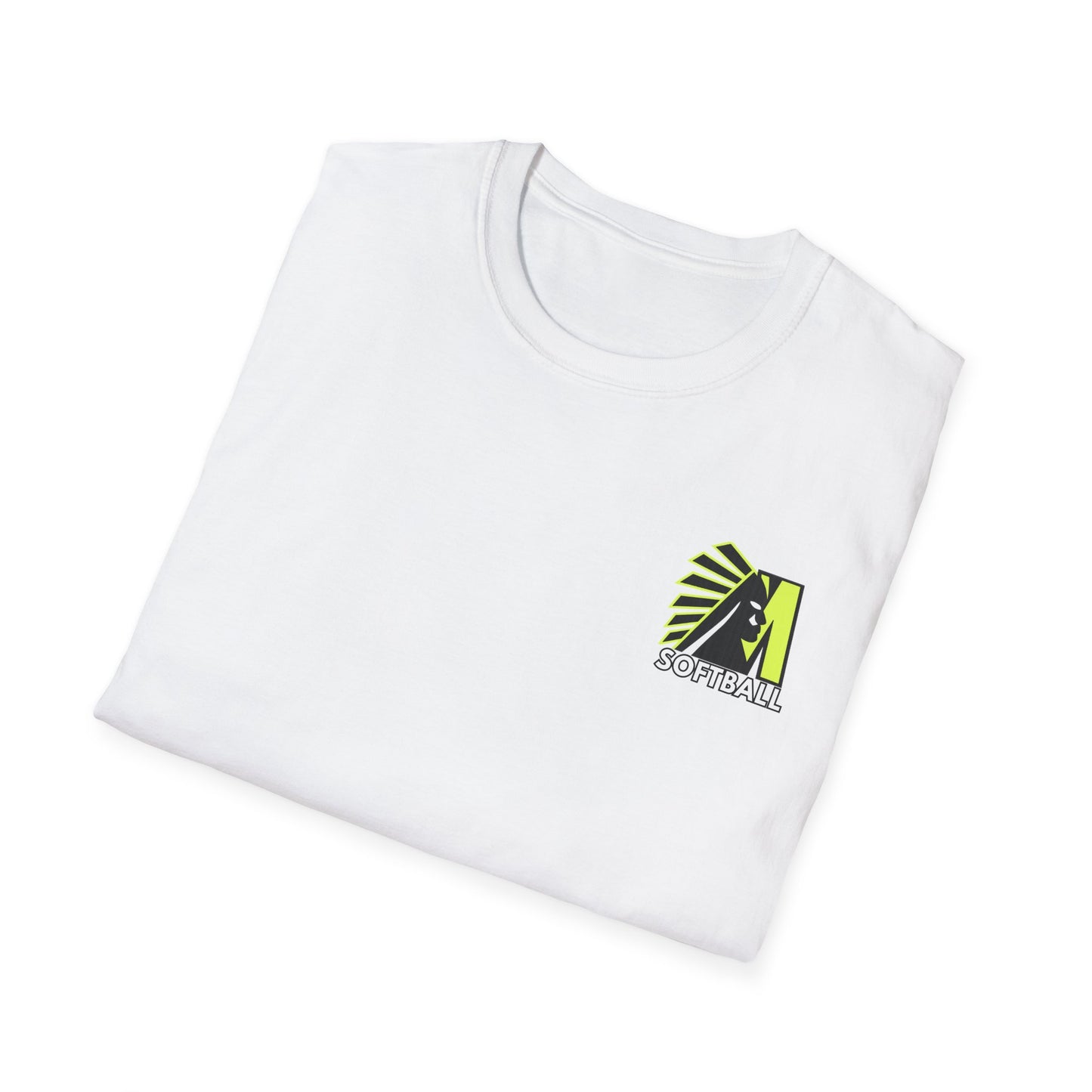 Midsouth Chicks Softball T-Shirt — Neon Green Softball Bow Design