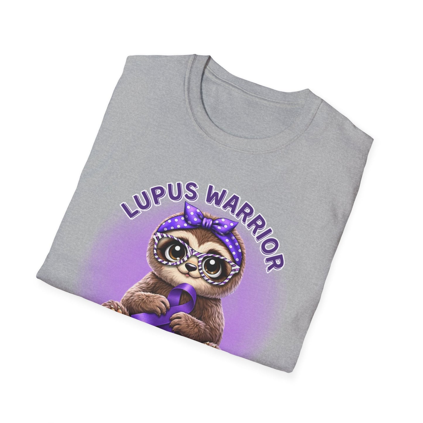 Lupus Warrior T-Shirt — Cute Sloth Holding Purple Ribbon, "Stronger Than The Storm Inside Me" Awareness Tee