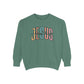 COMFORT COLORS - Jesus Floral Graphic Sweatshirt — Retro Pastel Faith Pullover