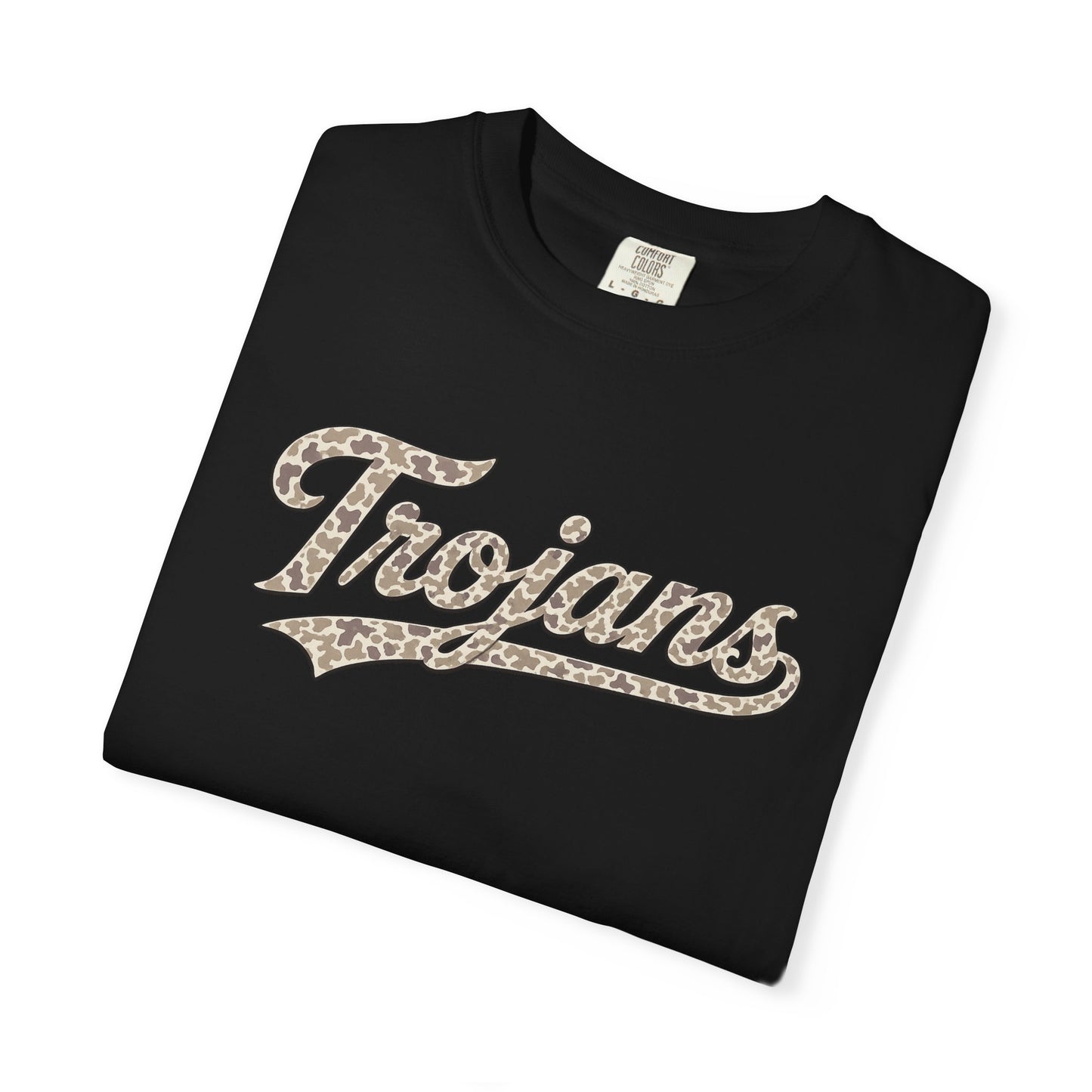 COMFORT COLORS - Trojans Leopard Script T-Shirt