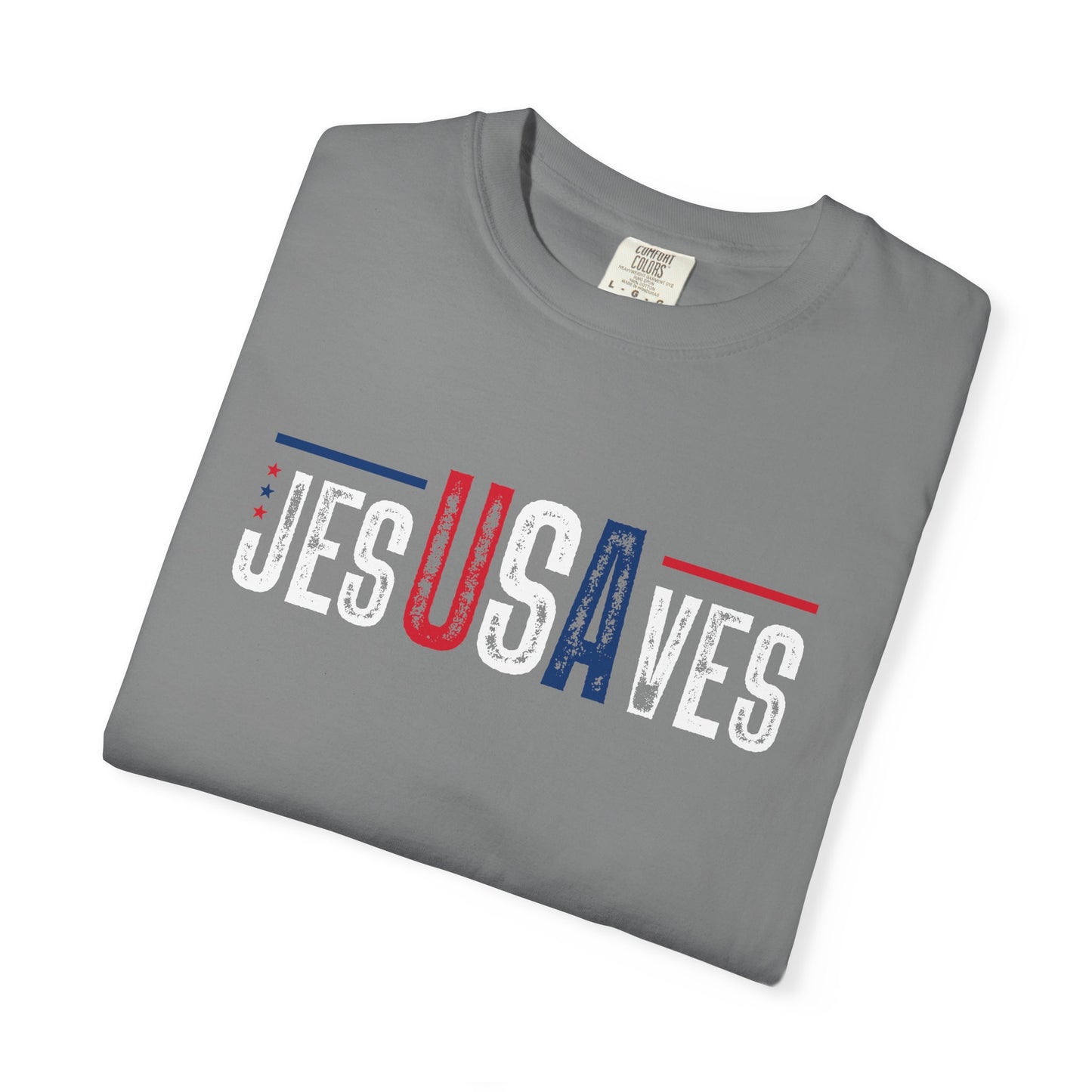 COMFORT COLORS - USA Minimalist Flag T-Shirt — Patriotic Red & Blue Graphic Tee