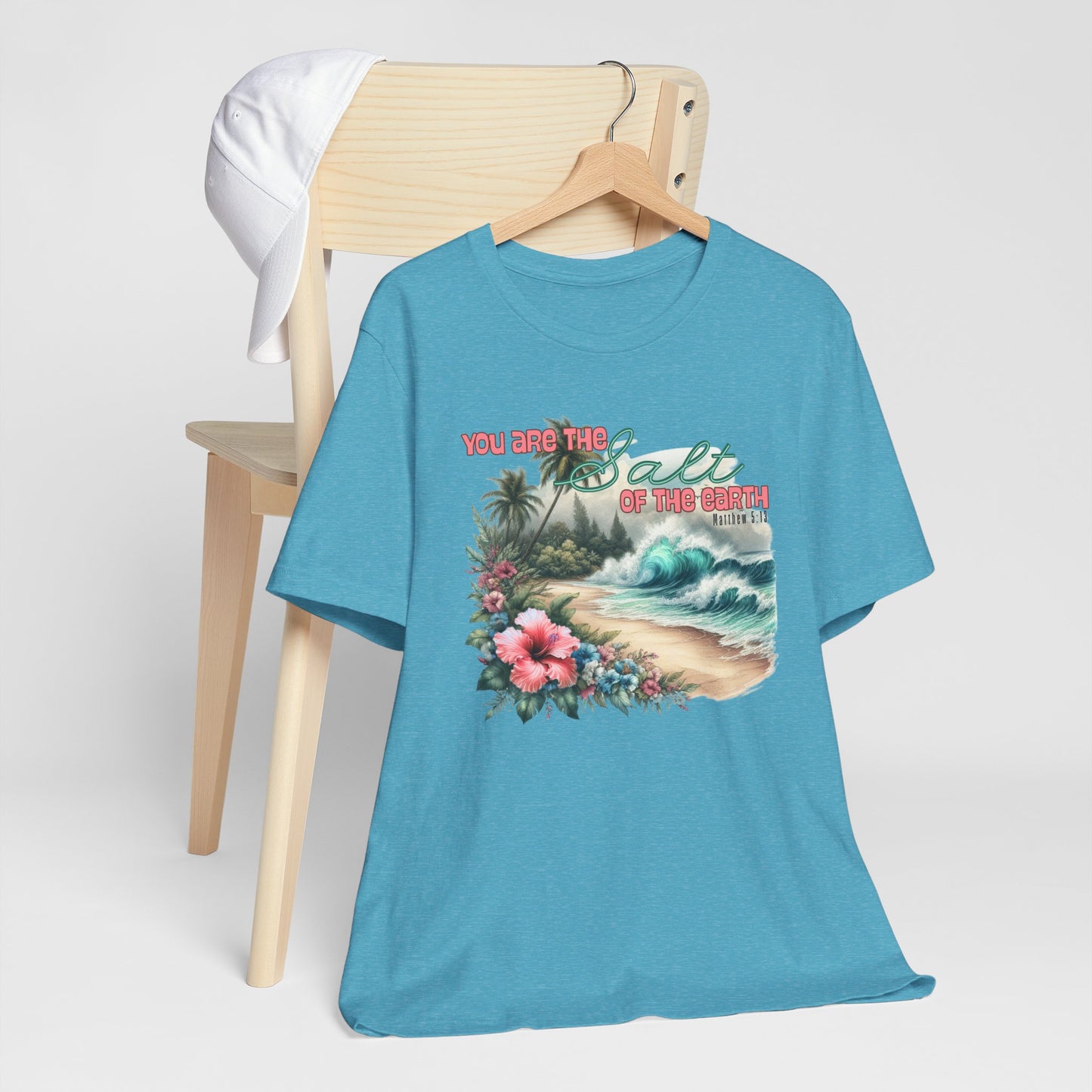 You Are the Salt of the Earth Beach T-Shirt – Tropical Floral Christian Faith Tee