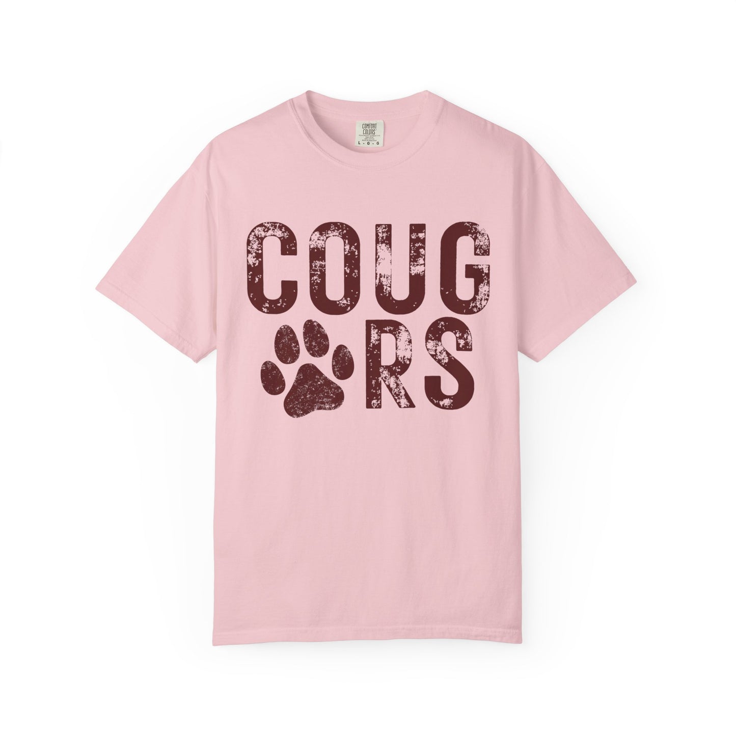 COMFORT COLORS - Cougars Distressed Paw T-Shirt