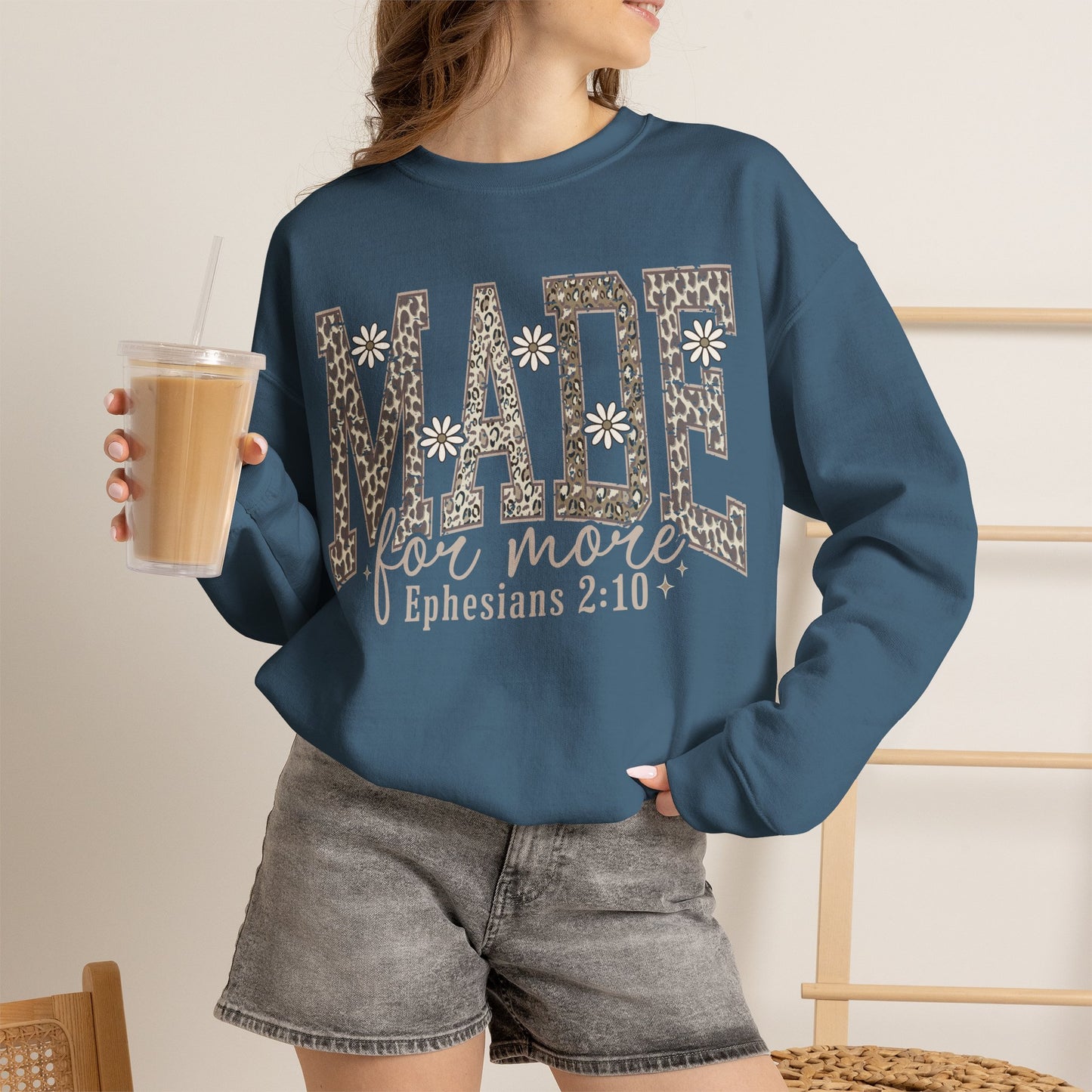 GILDAN - Made for More Sweatshirt — Inspirational Ephesians 2:10 Christian Crewneck