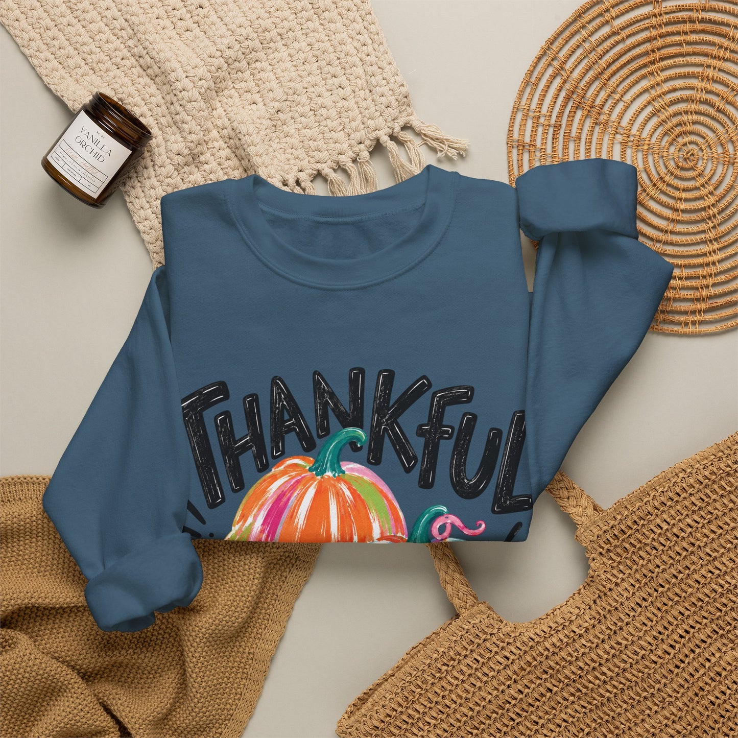 GILDAN - Thankful Pumpkin Crewneck Sweatshirt