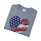 COMFORT COLORS - Patriotic Leopard Flag Heart T-Shirt — American Flag Heart Graphic Tee
