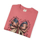 COMFORT COLORS - Patriotic American Flag Bow T-Shirt — "Home of the Brave" Fourth of July Tee