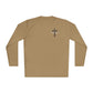 Christian Shield & Swords Long Sleeve Tee — "Get Down on Your Knees" Faith Graphic
