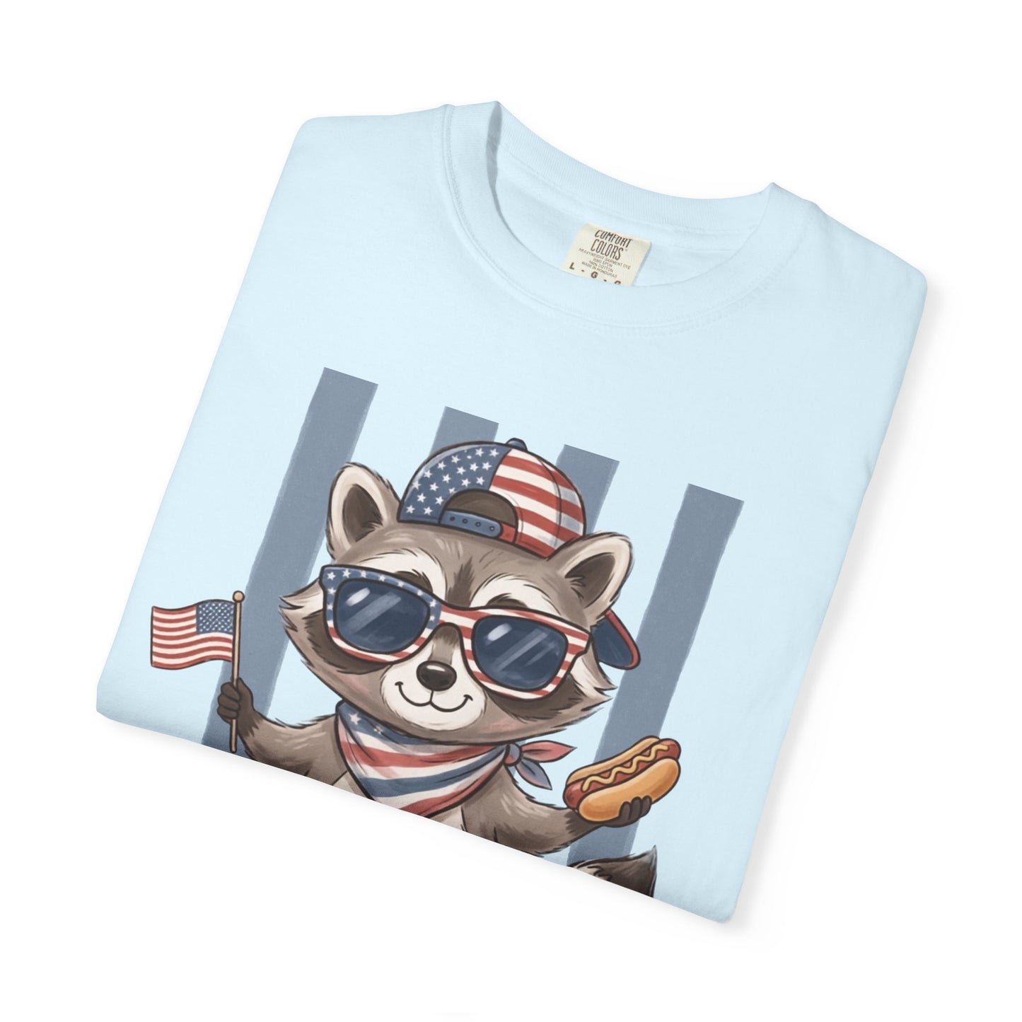 COMFORT COLORS - Patriotic Raccoon America T-Shirt