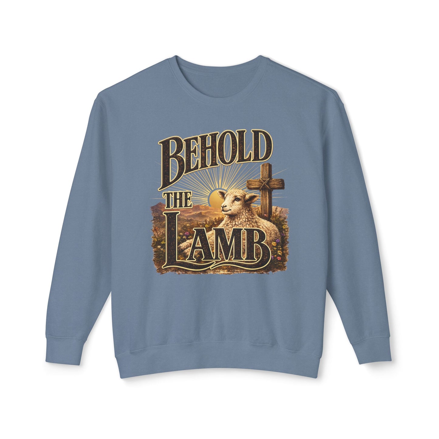 COMFORT COLORS - Behold the Lamb Sweatshirt — Christian Easter Crewneck