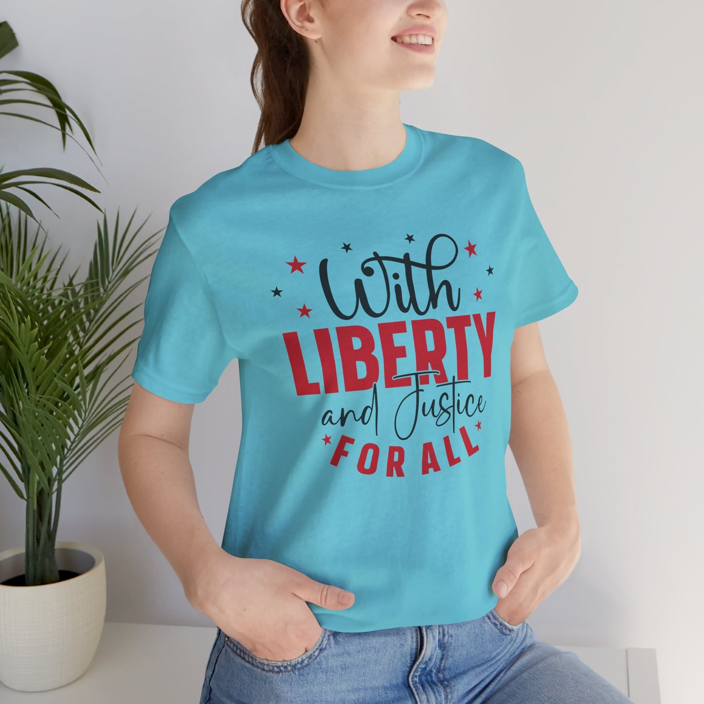BELLA CANVAS - Liberty and Justice For All T-Shirt — Patriotic Fourth of July Tee
