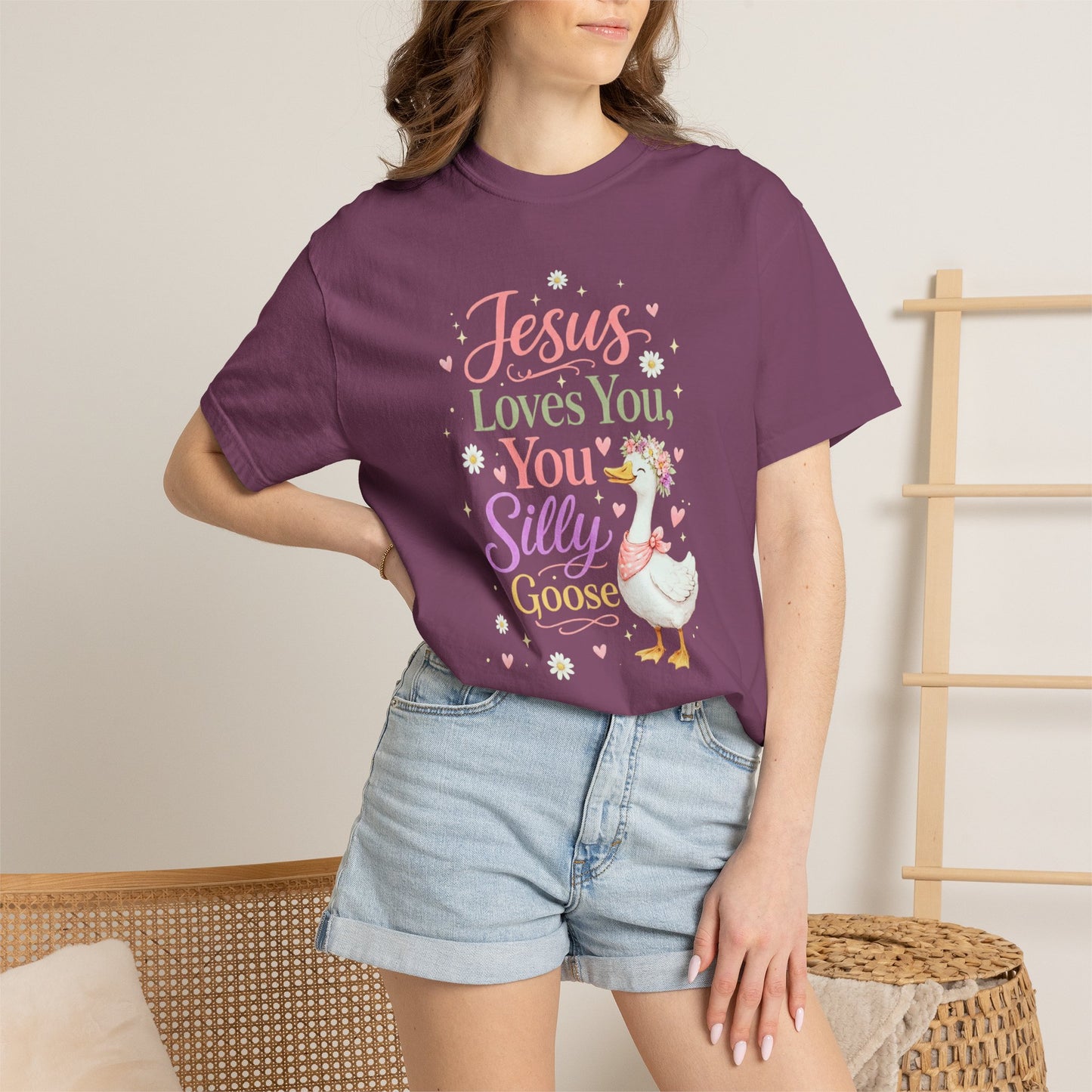 COMFORT COLORS - Jesus Loves You Silly Goose T-Shirt — Cute Christian Graphic Tee