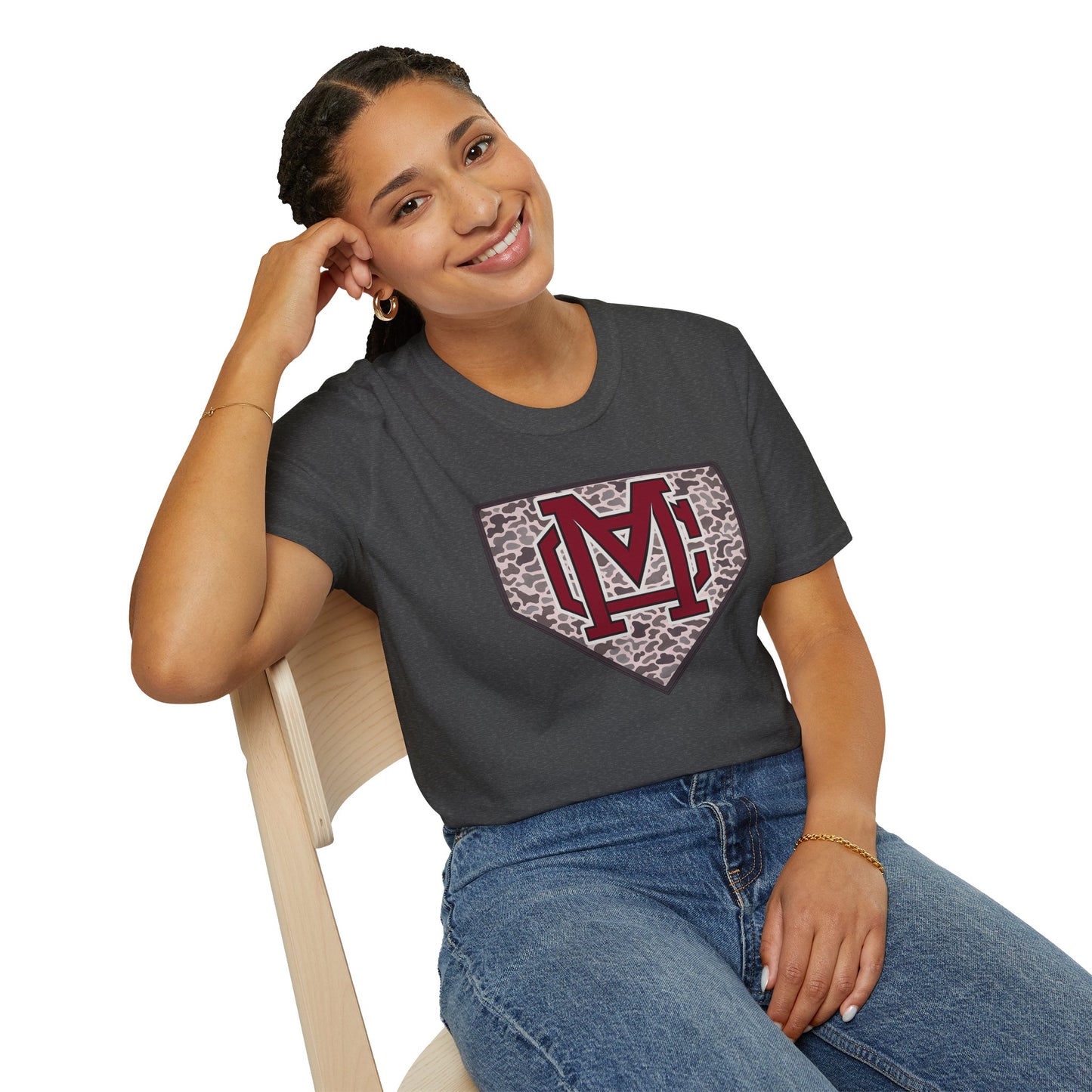 GILDAN - Home Plate Monogram T-Shirt — Camouflage Baseball Logo Tee