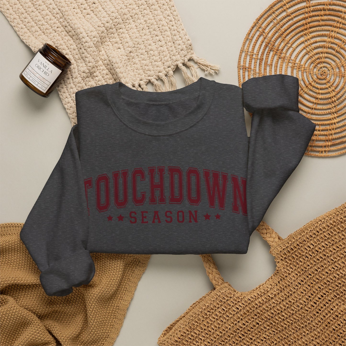 GILDAN - Touchdown Season Crewneck Sweatshirt — Football Game Day Pullover