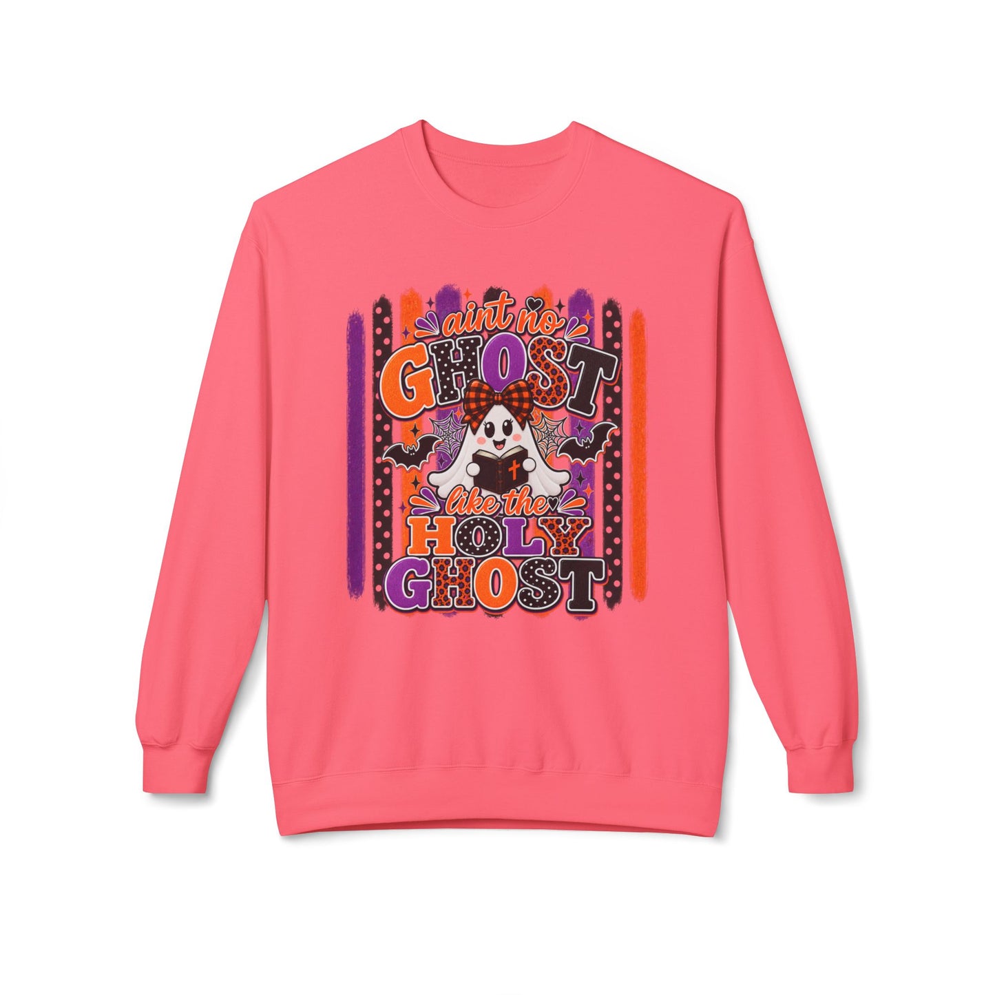 GILDAN - Halloween Ghost Crewneck Sweatshirt — "Ain't No Ghost Like the Holy Ghost"