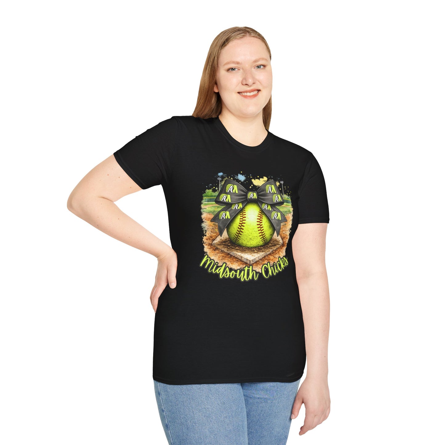 Softball Team T-Shirt — "Midsouth Chicks" Softball Graphic Tee