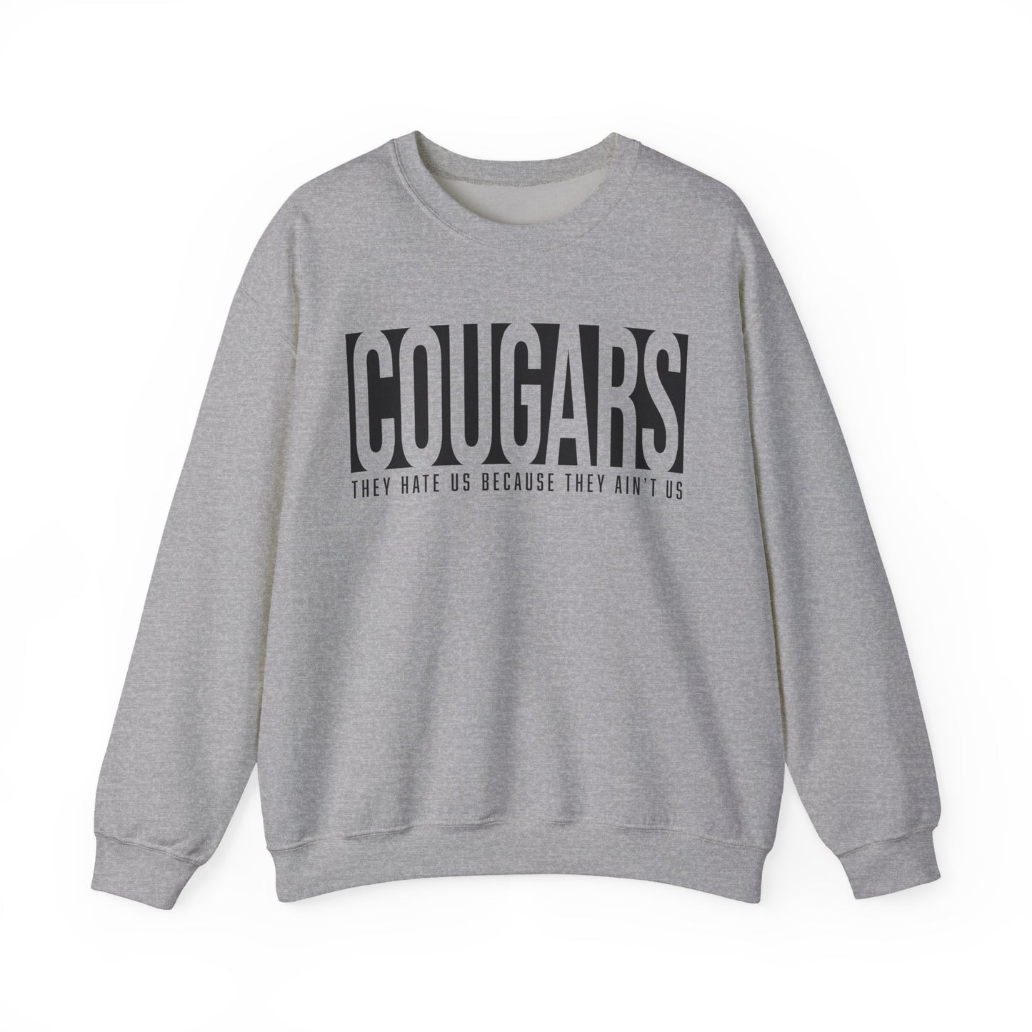 GILDAN -Cougars Crewneck Sweatshirt – “They Hate Us Because They Ain’t Us” Retro Sports Style