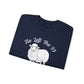 HE LEFT THE 99 WHITE FONT ADULT SWEATSHIRT