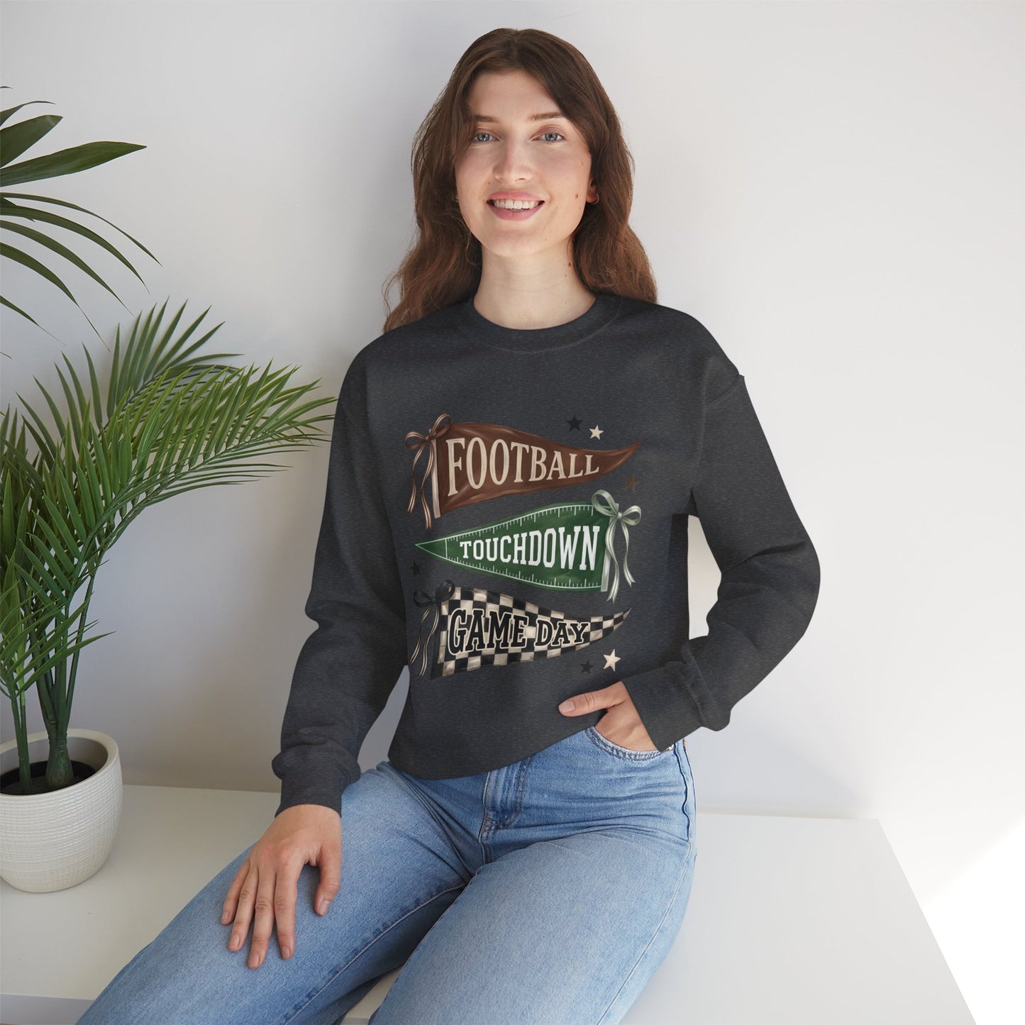 GILDAN - Football Touchdown Game Day Crewneck Sweatshirt