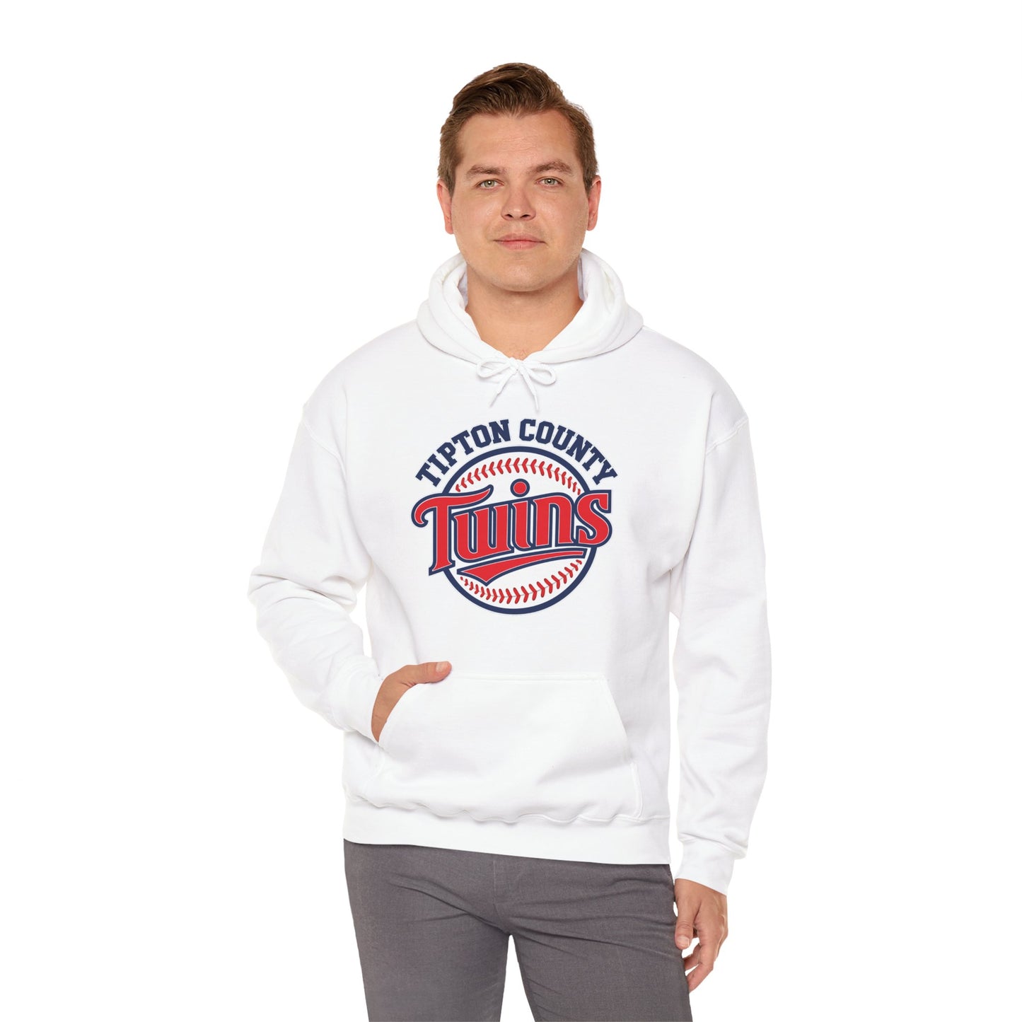 Twins Baseball Hoodie — Tipton County Team Logo & Custom Number (Chapman 13)