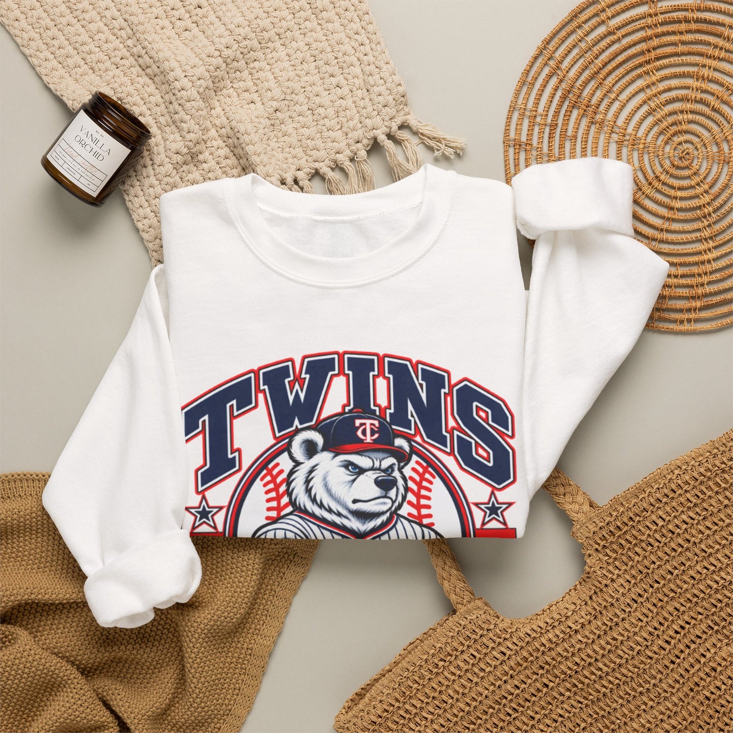 Twins Tipton County Baseball Crewneck Sweatshirt – Est. 2028 Vintage Mascot