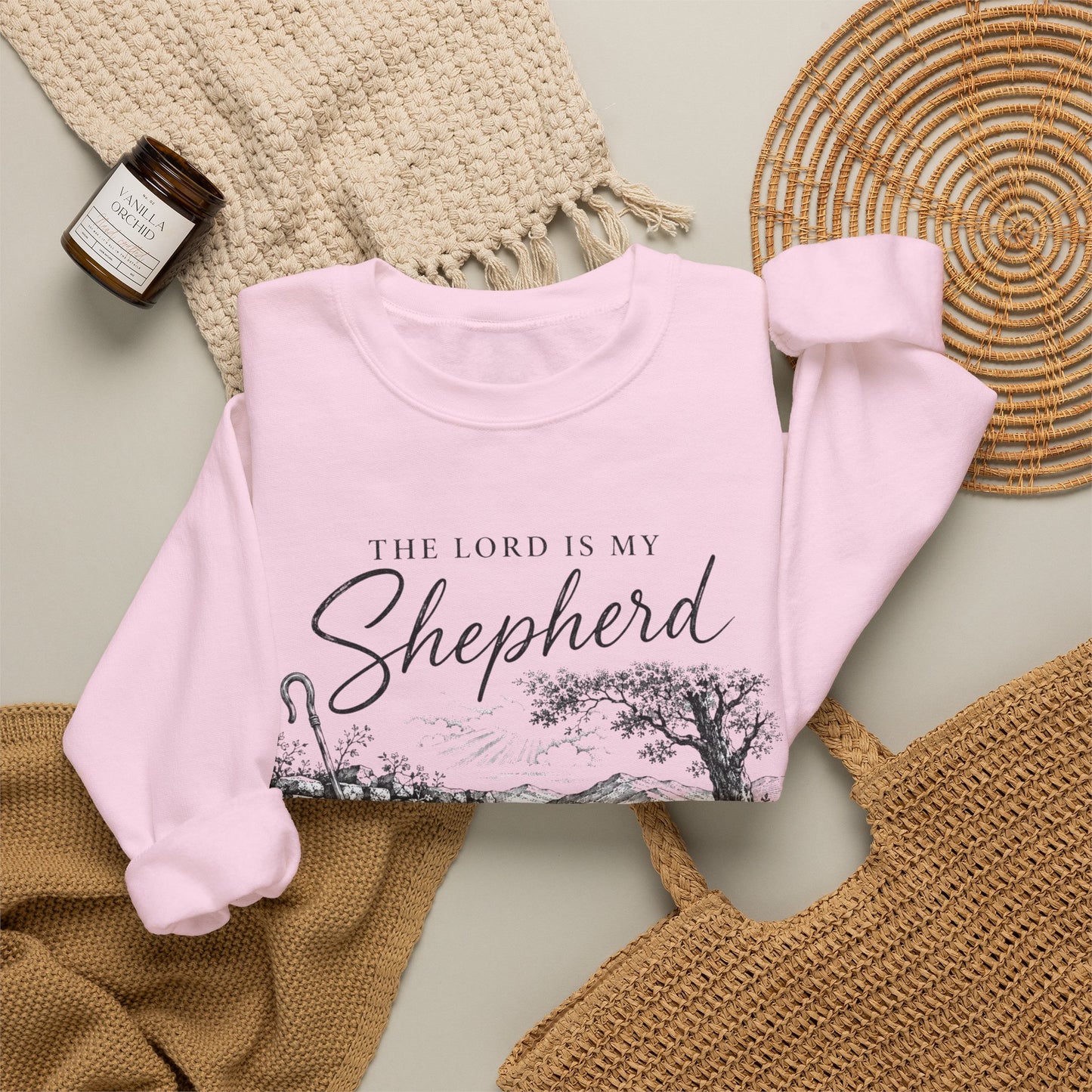 GILDAN - The Lord Is My Shepherd Psalm 23 Christian Crewneck Sweatshirt