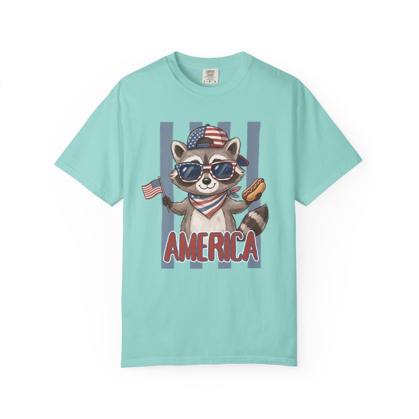 COMFORT COLORS - Patriotic Raccoon America T-Shirt