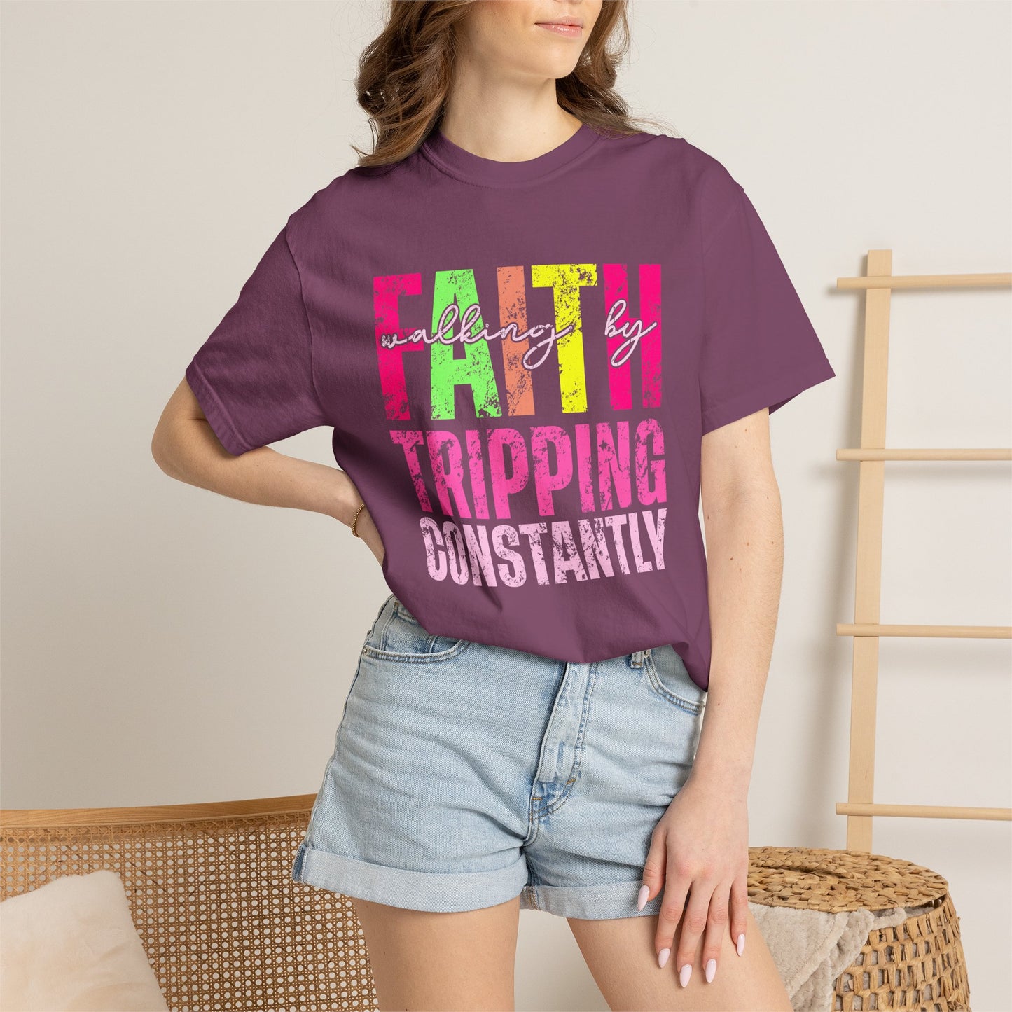 COMFORT COLORS - Faith Tripping Constantly T-Shirt — Christian Inspirational Graphic Tee