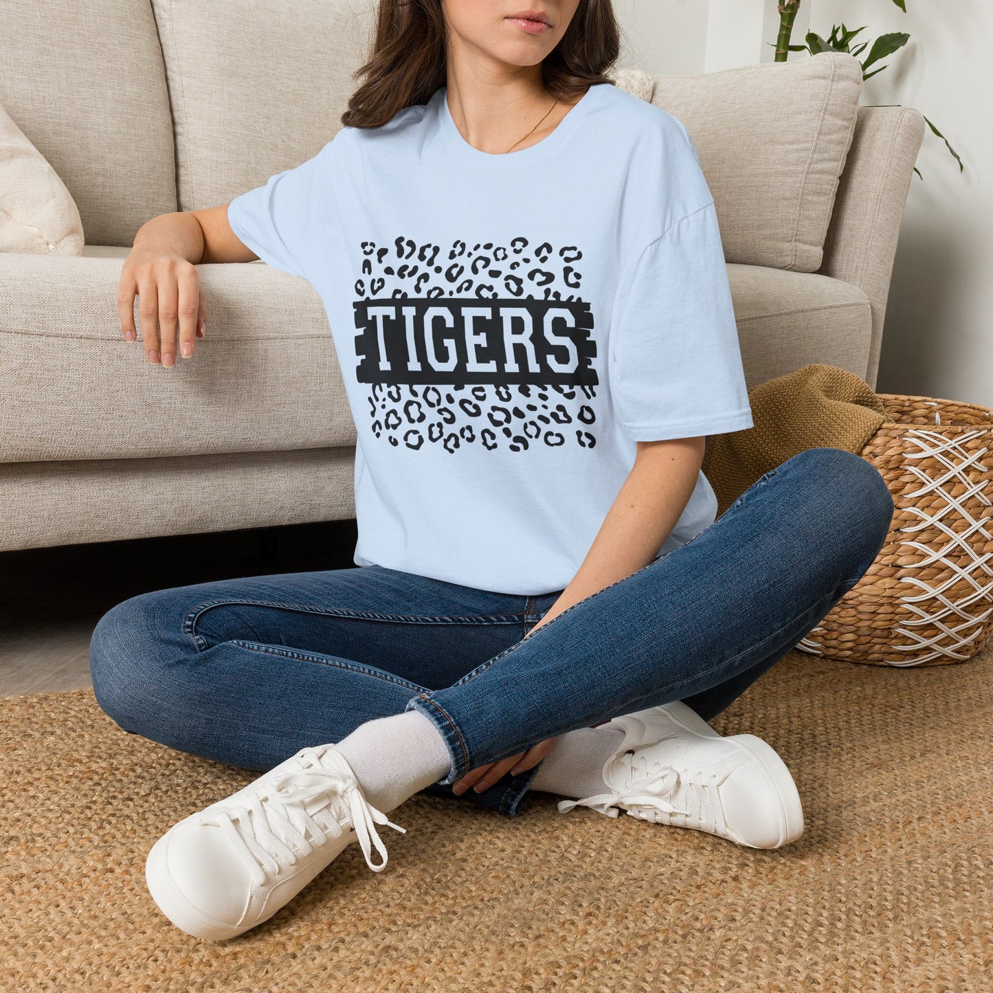 GILDAN - Tigers Leopard Print Tee — Athletic Mascot Team Shirt