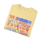 COMFORT COLORS - She Loves Jesus and America Too T-Shirt — Patriotic Christian Tee for Women (July 4th)