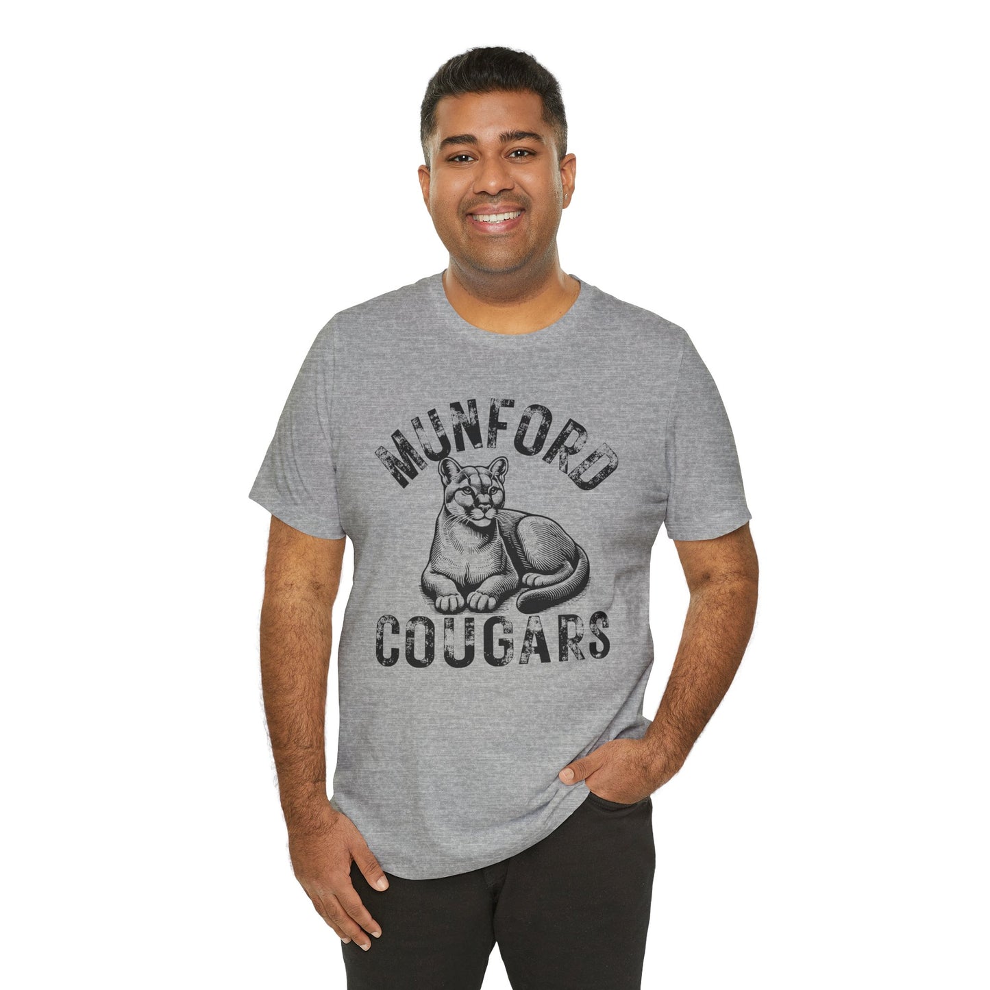 BELLA CANVAS - Munford Cougars T-Shirt — Vintage Cougar Mascot School Spirit Tee