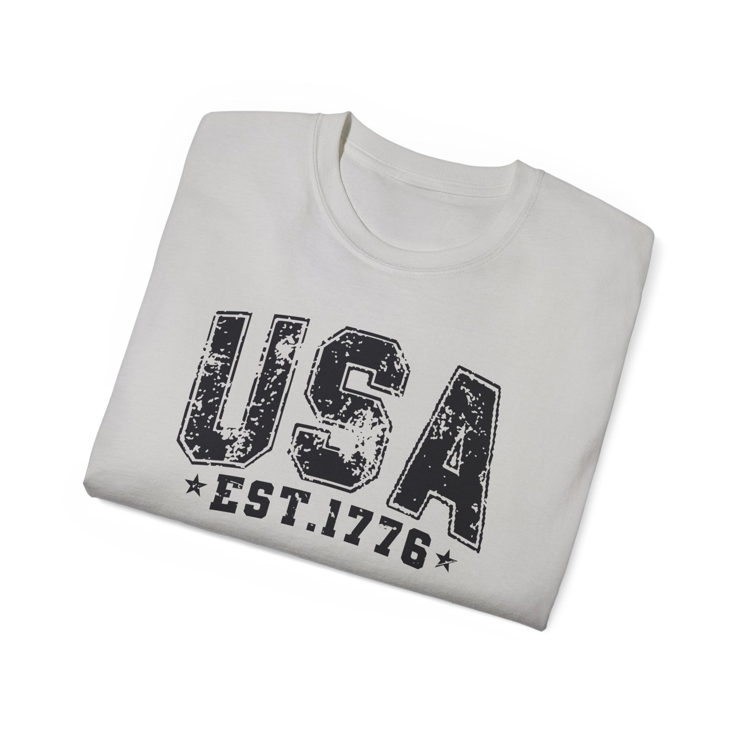 GILDAN - USA EST.1776 T-Shirt — Vintage Patriotic American Tee for 4th of July