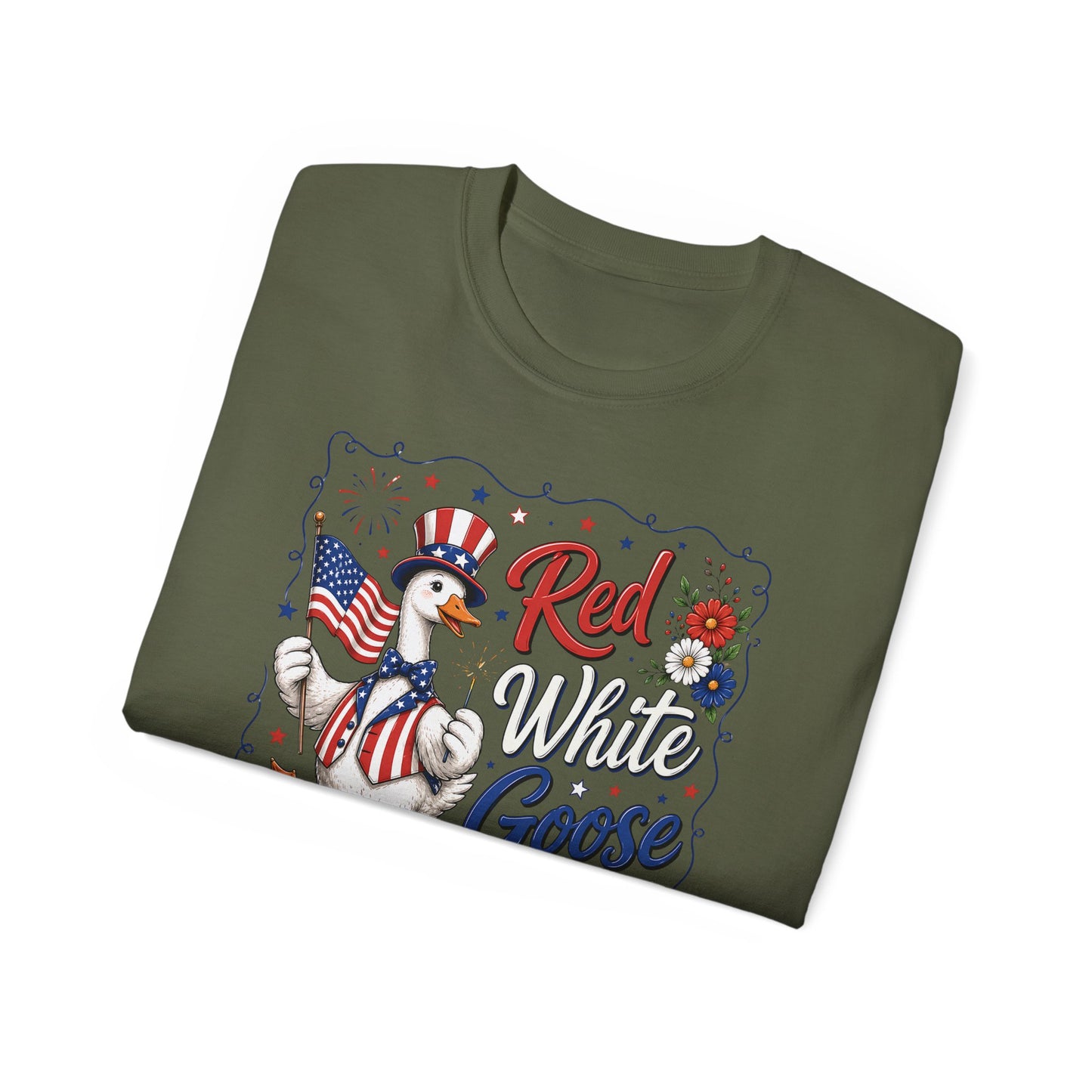 Patriotic "Red White Goose" Tee