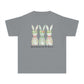 COMFORT COLORS - Easter Floral Bunny Youth Tee — 'Because He Lives'