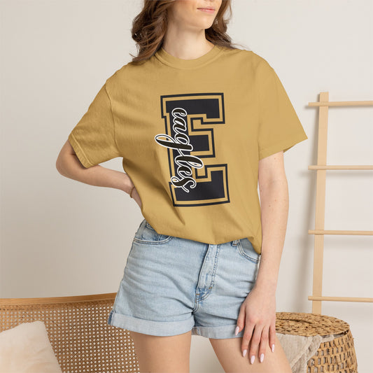 COMFORT COLORS - Eagles Varsity Letter T-Shirt — Large Script E Graphic