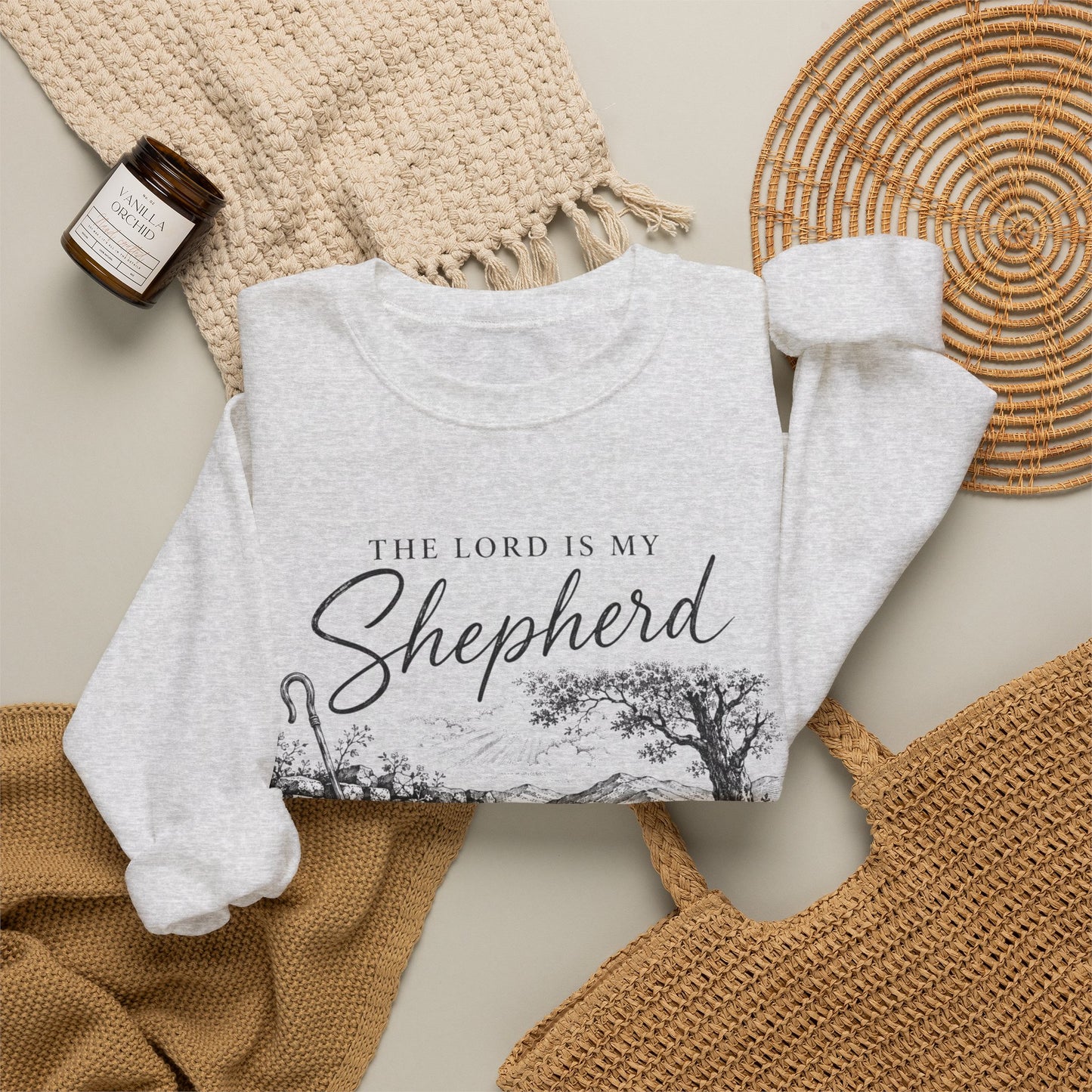 GILDAN - The Lord Is My Shepherd Psalm 23 Christian Crewneck Sweatshirt