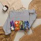 GILDAN - Spooky Season Halloween Crewneck Sweatshirt — Ghost, Jack-O'-Lantern & Black Cat Design