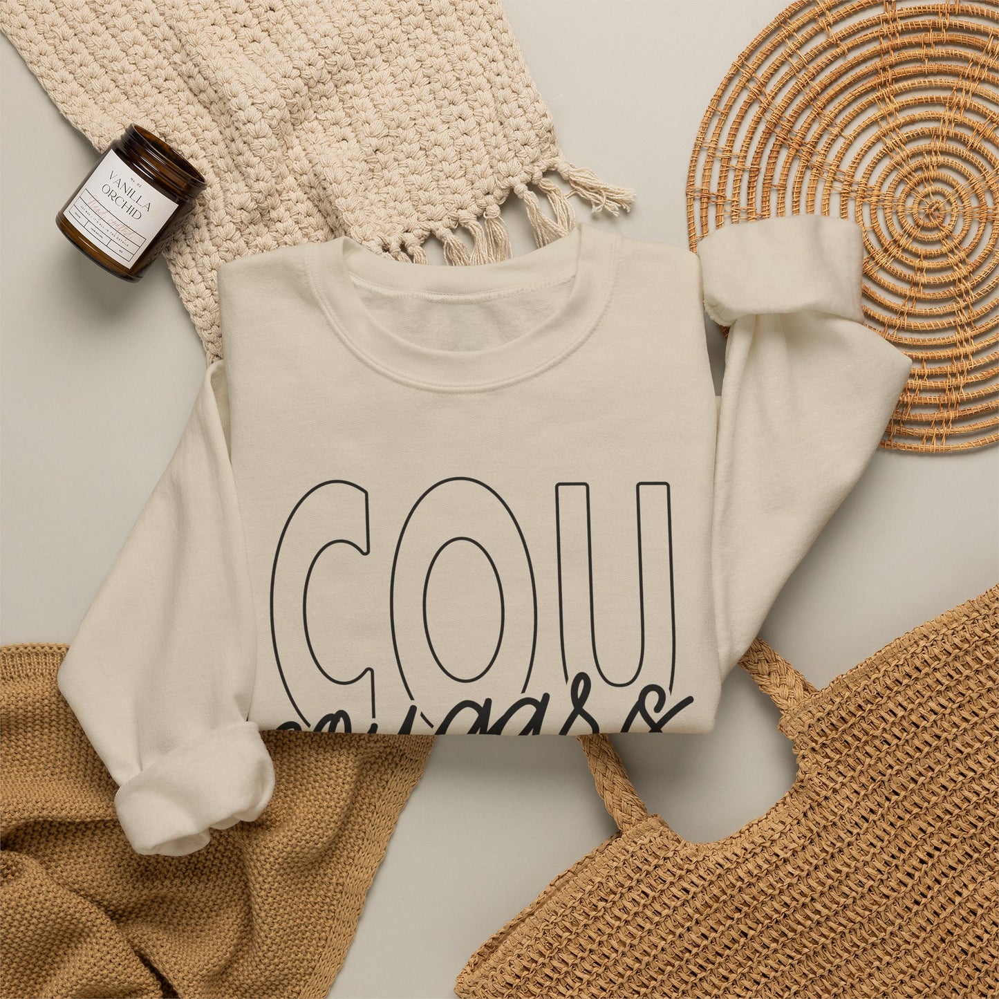 GILDAN -Cougars Script Crewneck Sweatshirt