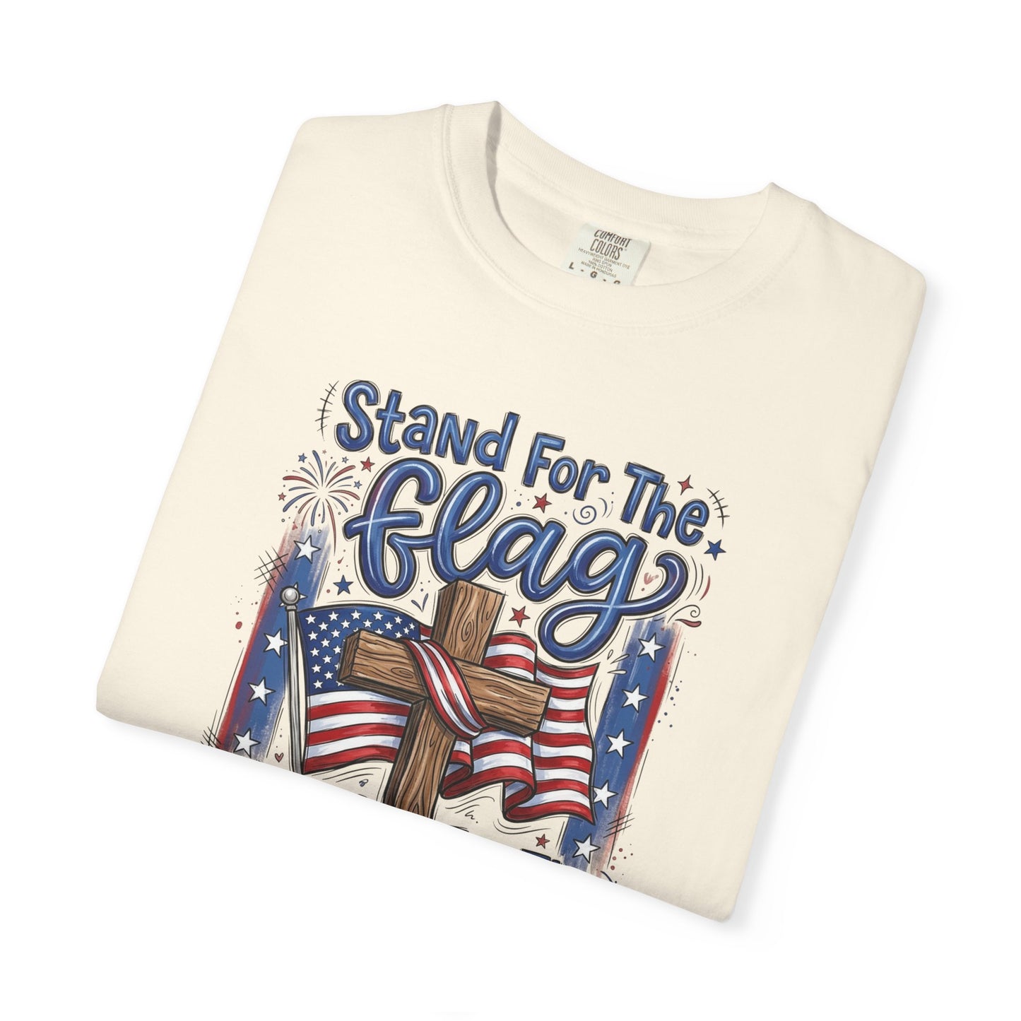 COFORT COLORS - Stand For The Flag Kneel For The Cross T-Shirt