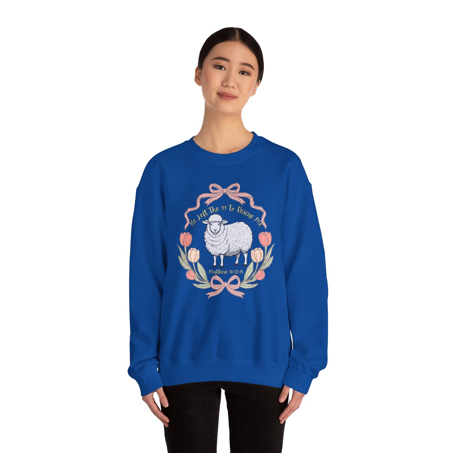 HE LEFT THE 99 WITH RIBBON FRAME ADULT SWEATSHIRT - FRONT AND BACK PRINT