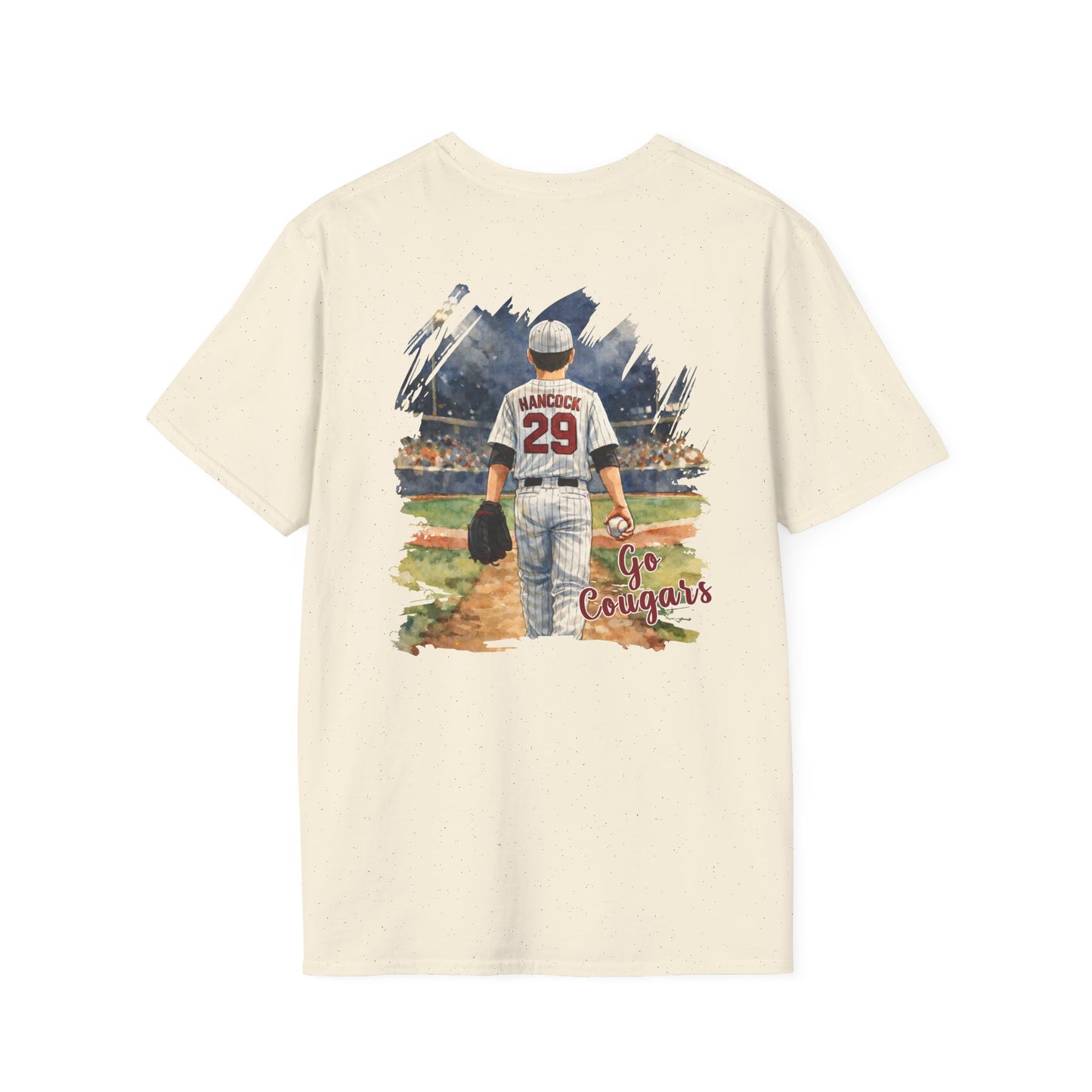 ** PERSONALIZE IT ** Customized Baseball Player Backprint T-Shirt With Front Team Logo