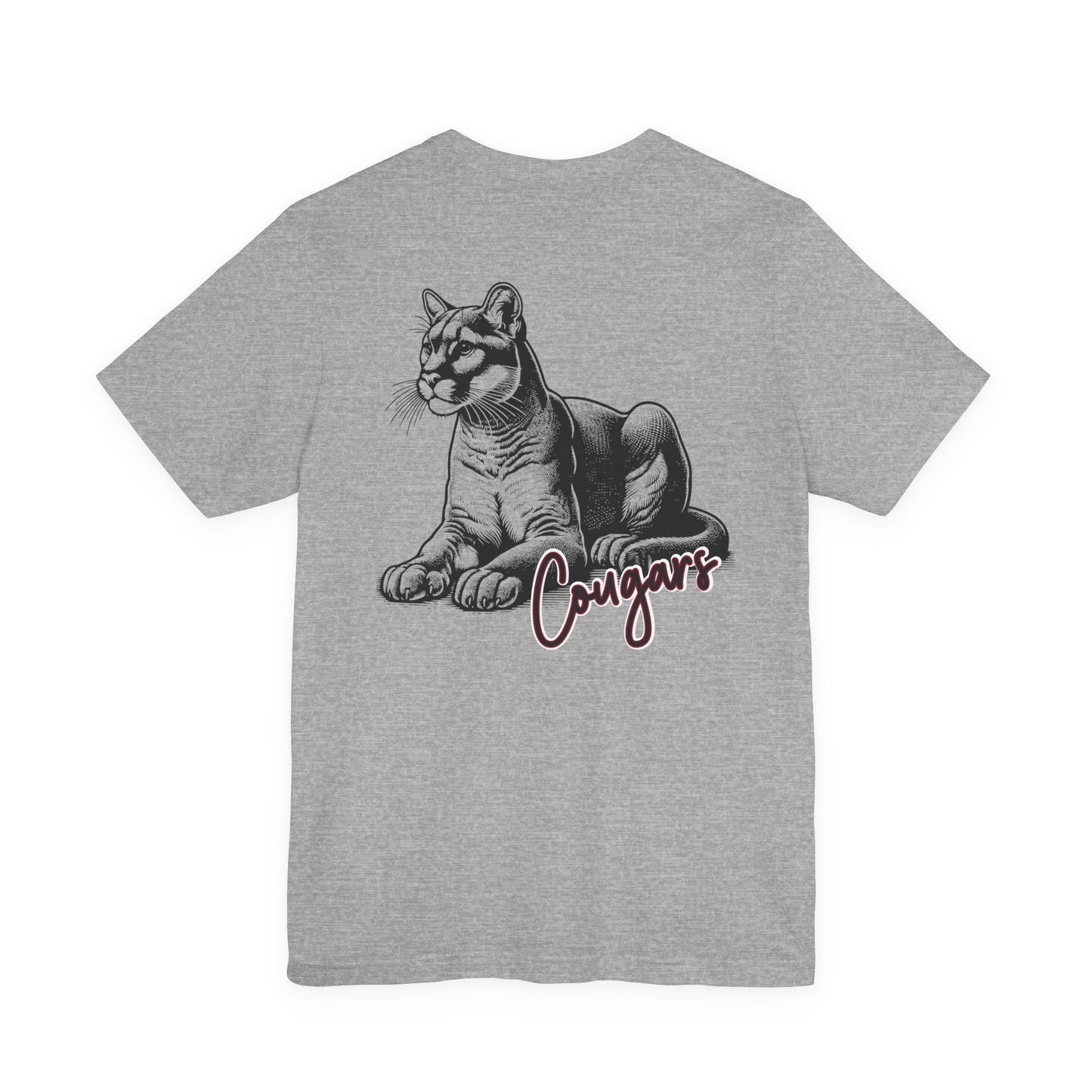BELLA CANVAS - Cougars Vintage Mascot Tee — Retro Cougar Graphic Short Sleeve Shirt