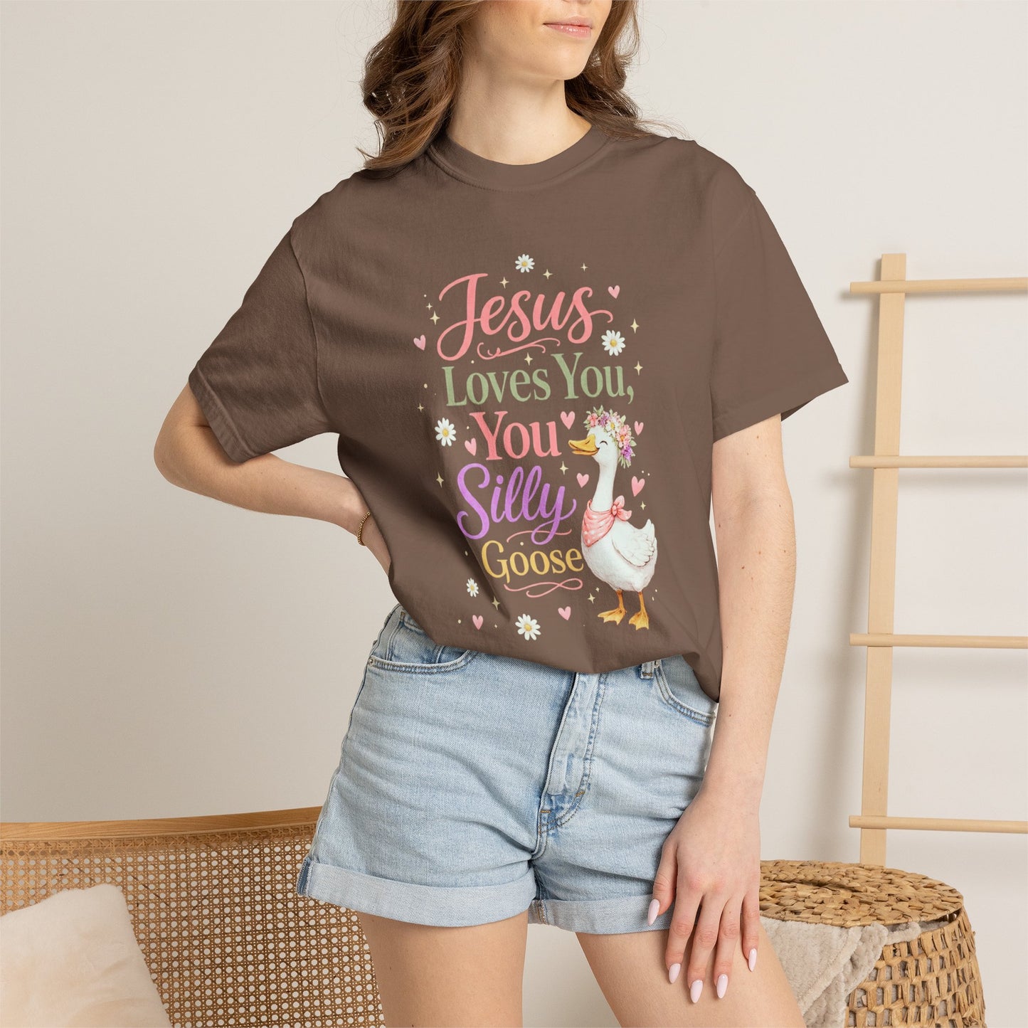 COMFORT COLORS - Jesus Loves You Silly Goose T-Shirt — Cute Christian Graphic Tee