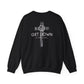GILDAN - GET DOWN IN THE GOSPEL ADULT SWEATSHIRT GRAY CAMO CROSS